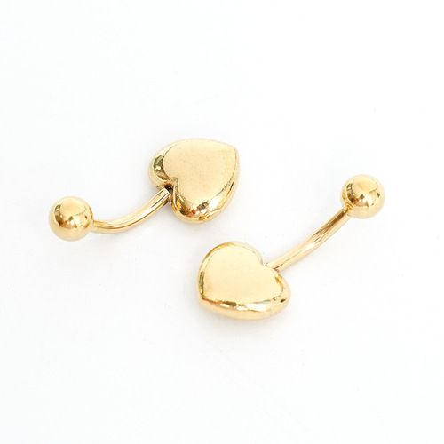 Factory direct sales stainless steel titanium steel electroplating love shaped belly button stud earrings cross-border e-commerce supply wholesale