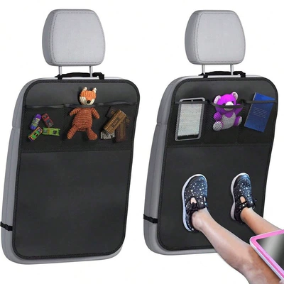 belt mesh storage bag car – Chair back anti-kick pad
