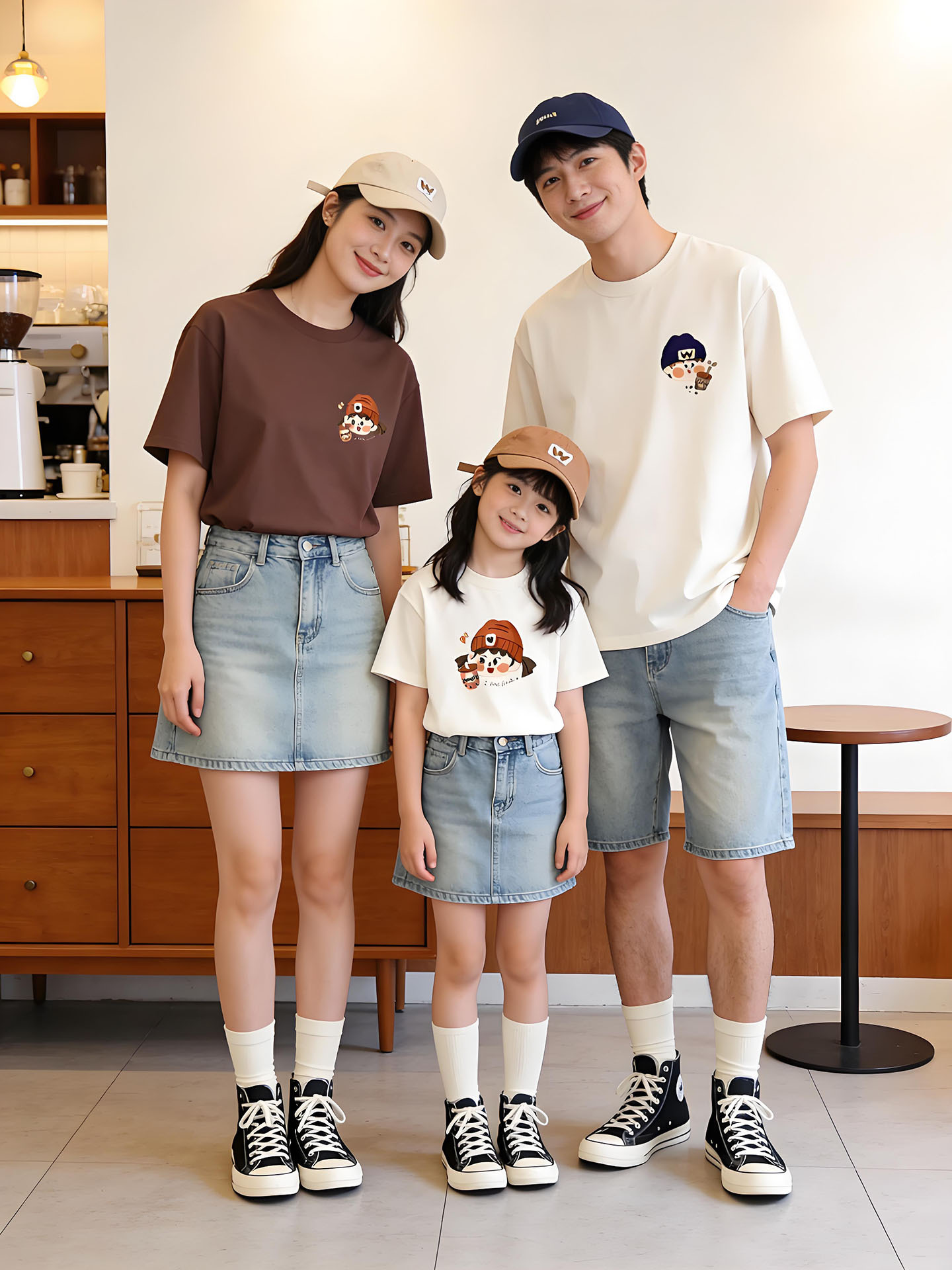 Family Matching Outfits Summer T-Shirts 2026 New Style Short-Sleeve Rompers for Families of Three or Four, Baby Boys and Girls, Mother and Child