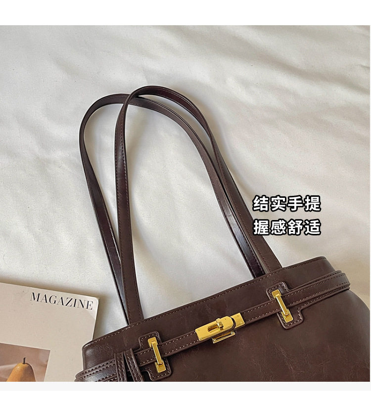 Túi tote nữ quai đeo vai dáng ngang cỡ lớn , chất liệu PU mềm, đựng được nhiều đồ — Gạo trắng, Rượu vang đỏ, màu cà phê, màu nâu chi tiết 6