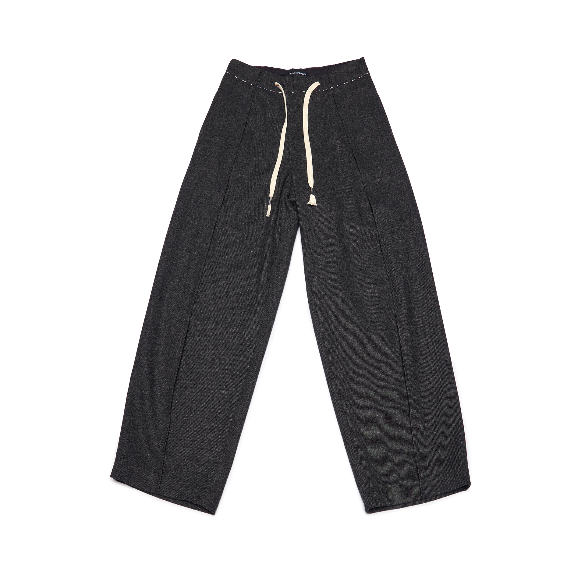 [時を知る] 新品のウールの手作りのハンギングテーパードパンツV7759