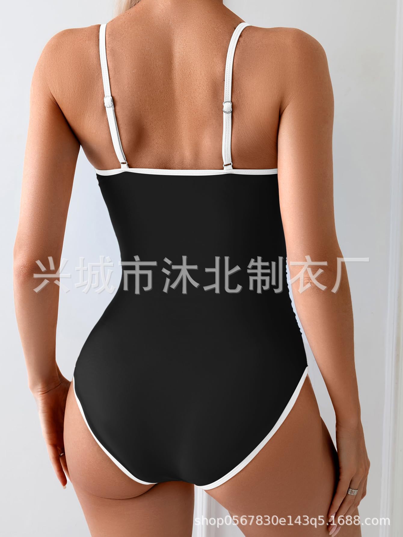 2026 Europa y los Estados Unidos nuevos trajes de baño de mujer monoplaza trajes de baño delgados de abdomen de color sólido de doble correa de hombro delgada trajes de baño