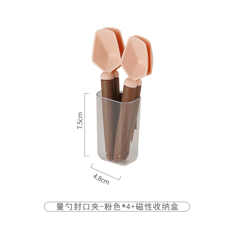 Measuring spoon for home use scaled, plastic fridge magnet, 2 in 1