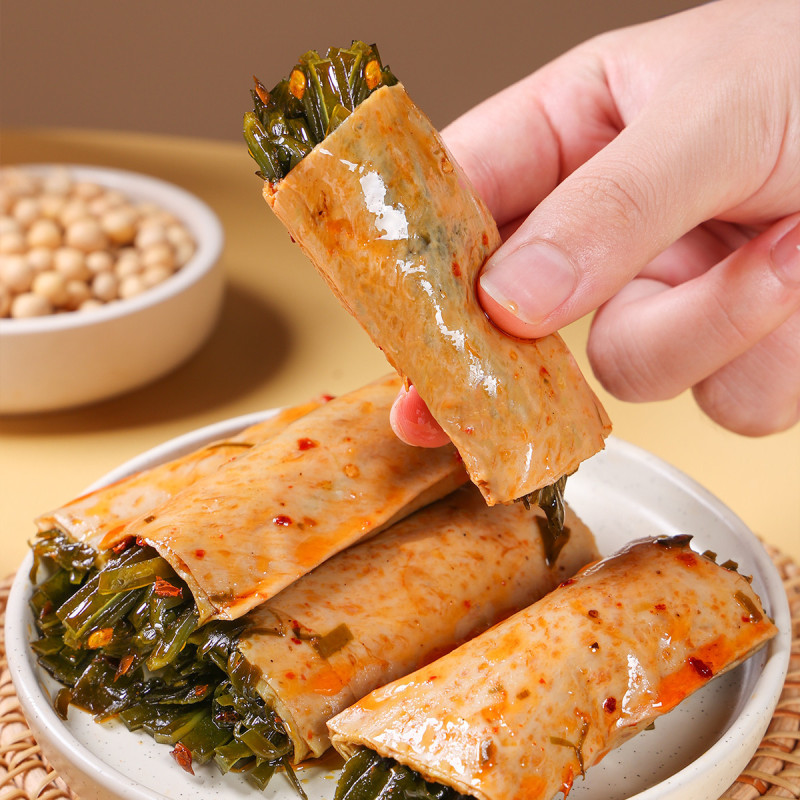 川おばさんのえのき豆巻き、昆布サンド豆皮巻き、スパイシーシリーズ、スナック、干豆腐スナック|undefined
