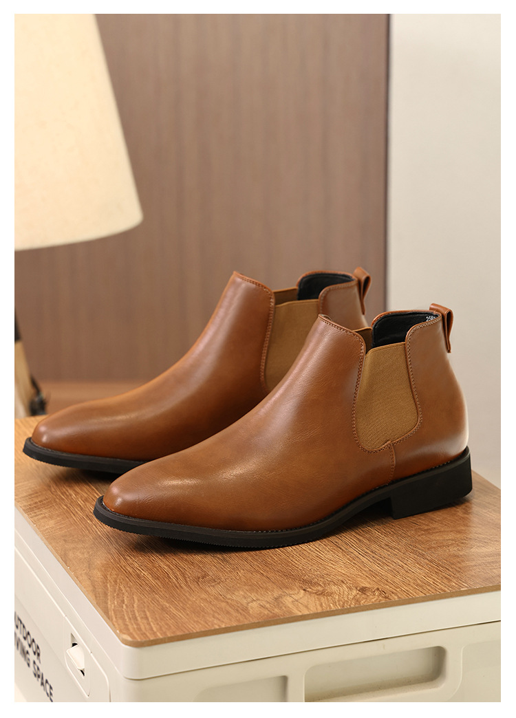 Botas vintage Botas puntiagudas para hombre Botas de piel talla grande_voghion.com