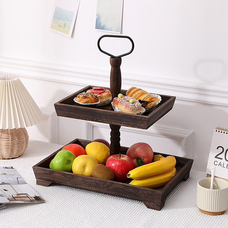 Exhibidor de Madera Maciza para Postres y Frutas image 9