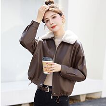 皮衣外套女秋冬2025新款加绒加厚宽松显瘦休闲洋气百搭保暖带毛领