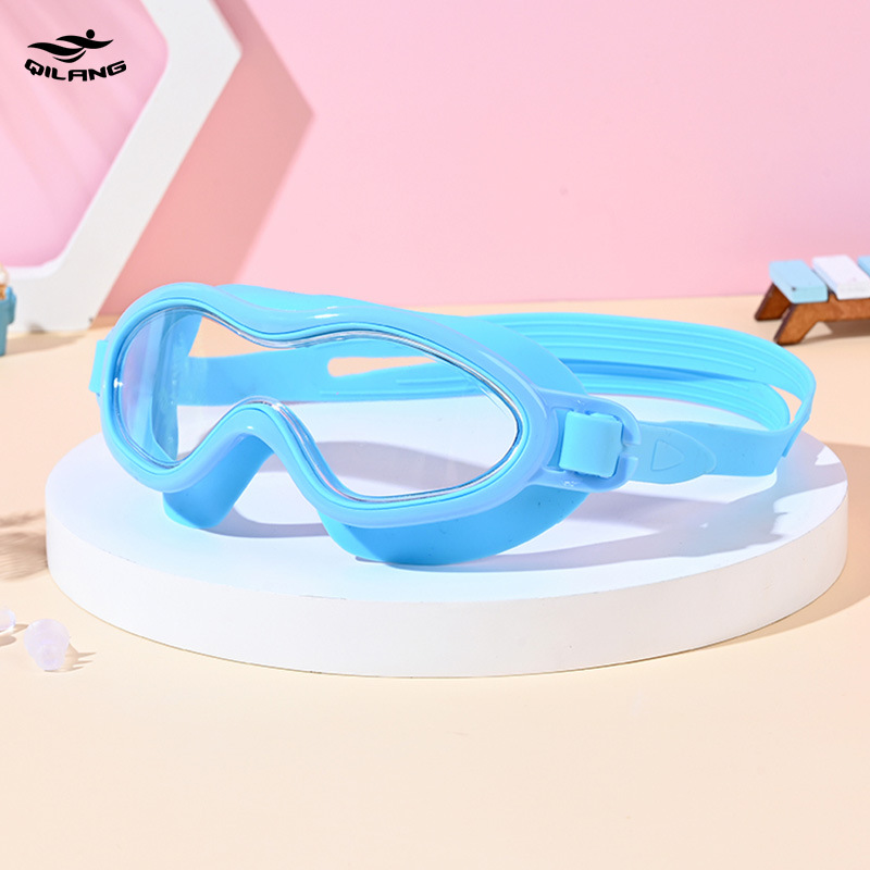 Gafas de Natación de Marco Grande para Niños Policarbonato Impermeable, Antivaho para Natación