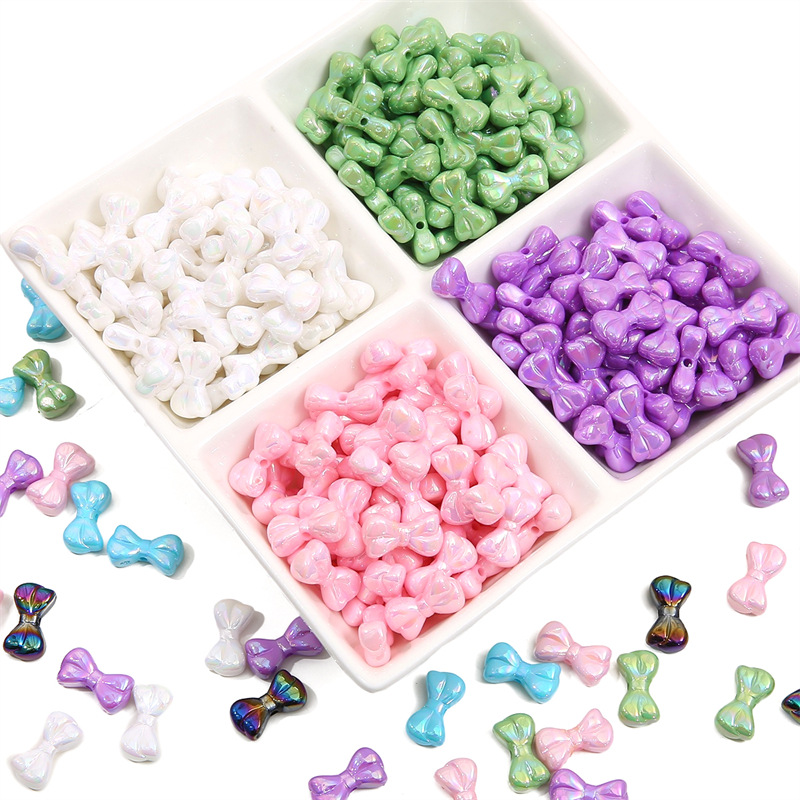 10g Weight Beads Jewelry Making Type DIY Jewelry Accessories Classification 10 Pieces Quantity Acrylic Material Bow Knot Pattern Sweet Style 10 Pieces Arylic Bow Knot DIY Jewelry Accessories Beads 2
