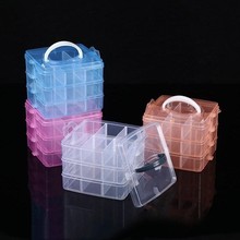 小号三层可拆透明塑料收纳盒工具盒自由组合整理分类归类收纳箱