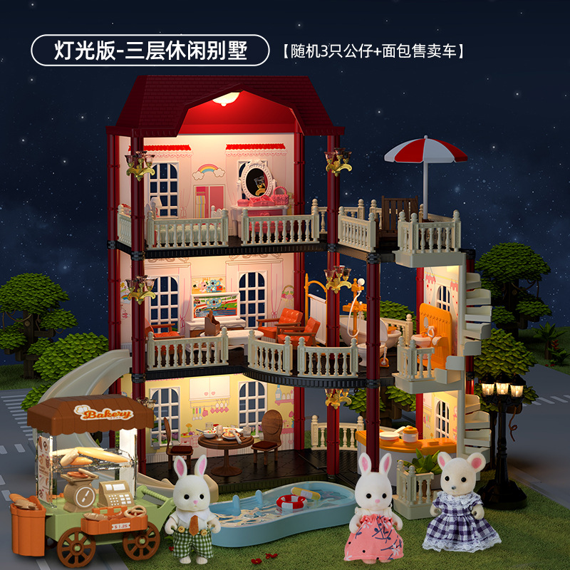 Kaola diario Casa de juego para niños juguete niña princesa Castillo Villa Casa Regalo de Cumpleaños niña casa de muñecas