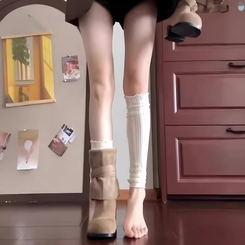 Lace Socks for Women, Spring & Fall Pile Socks, White Calf Socks with Boots, Slimming Look Leg Covers, Ballet Style Socks, Stockings Lace Socks for Women, Spring & Fall Pile Socks, White Calf Socks with Boots, Slimming Look Leg Covers, Ballet Style Socks, Stockings