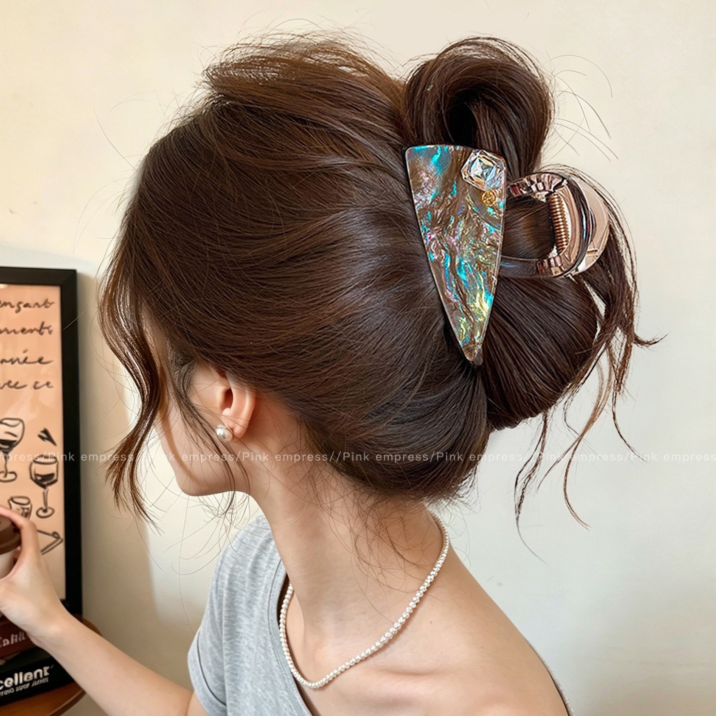 2026 nuevo clip de cabello ondulado clip de cabello de tiburón grande clip de cabello de mujer detrás de la cabeza de alta sensación clip de cabello accesorios para el cabello