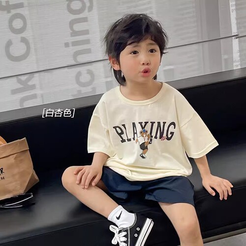 Kids' Boys' Printed Short-Sleeved T-Shirt Summer Style Infant Children's Clothing Baby Toddler Tops Fashion Thin X4274
