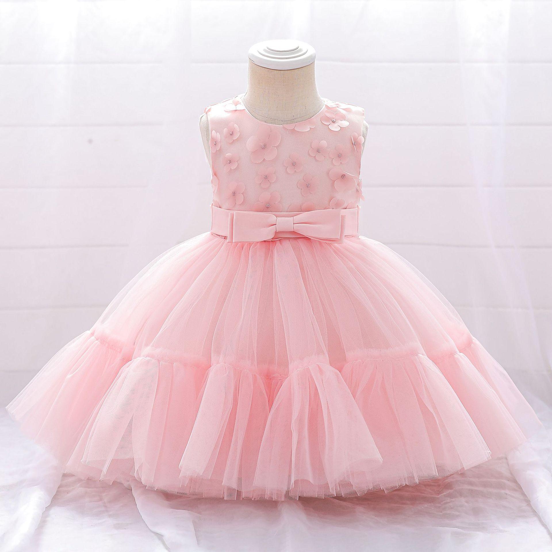 Transfronterizo nueva niña de las flores de la boda hilo esponjoso Niña princesa vestido de un año de edad del bebé banquete catch Week vestido