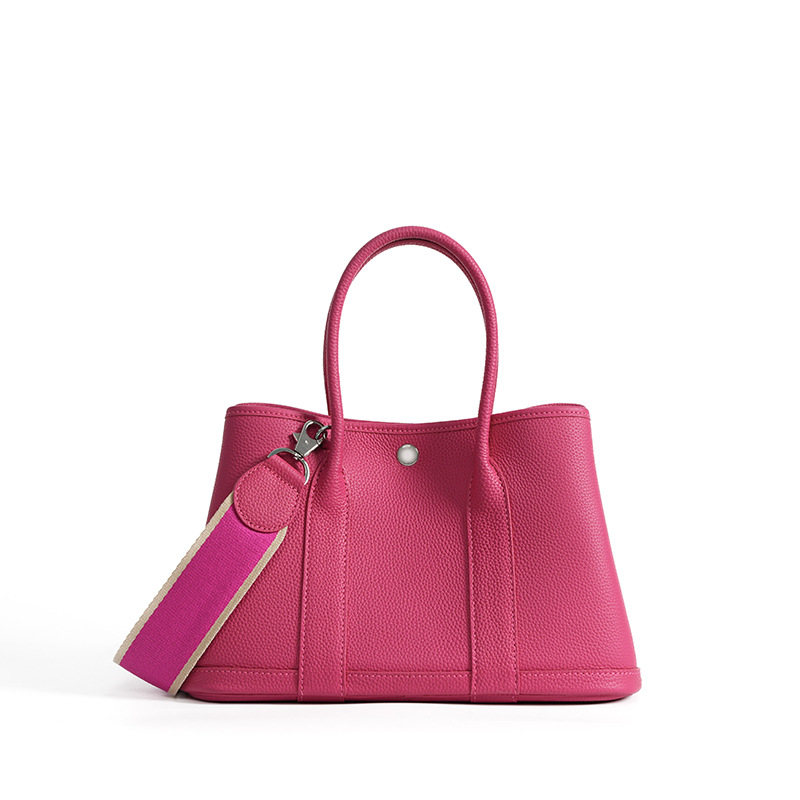 Garden Party Luxury Top Grain Cowhide Tote Bag Large Capacity Women's Genuine Leather Handbag For Commuting - Thumbnail 6