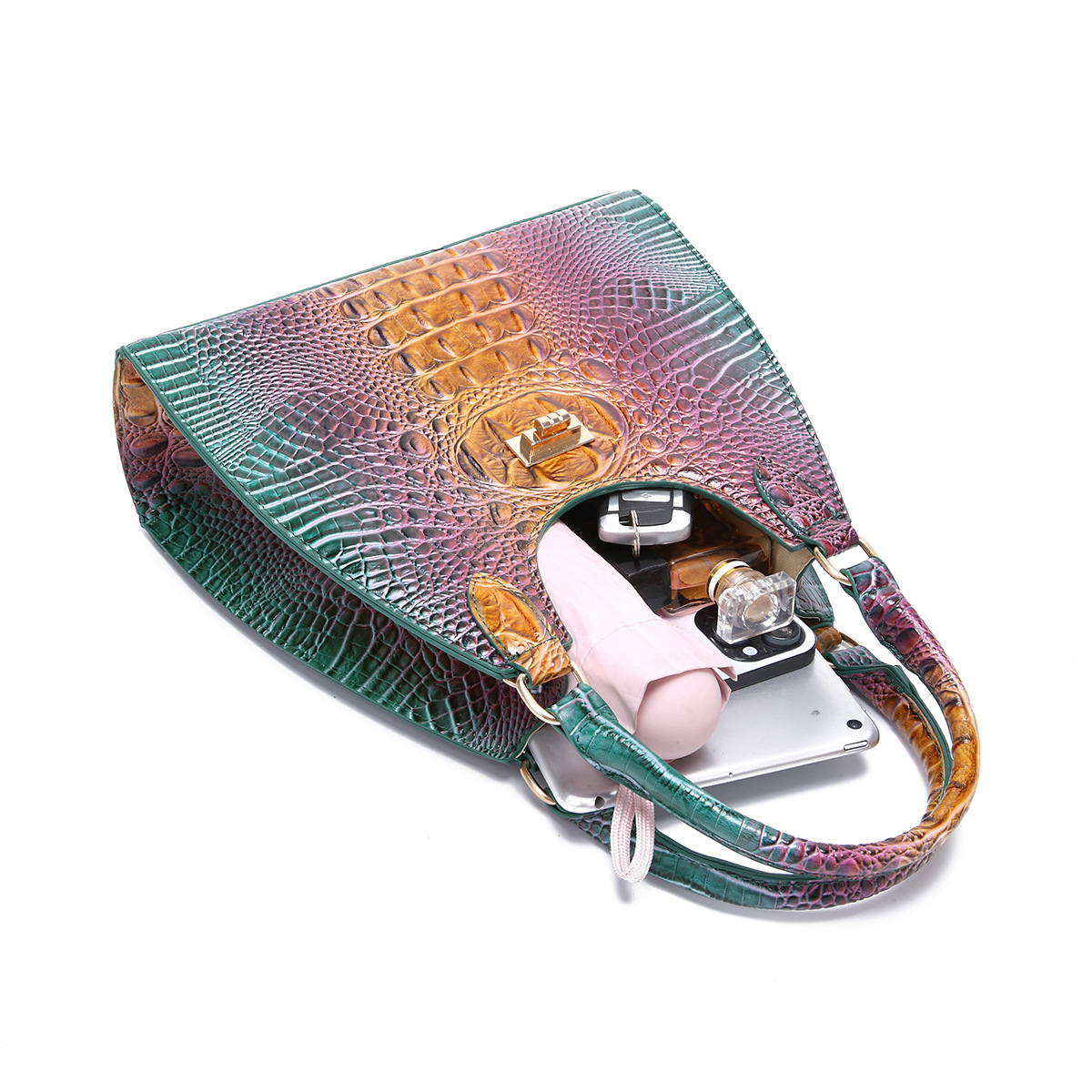 Women's Crossbody Bag Crocodile Pattern Fashionable Shoulder Bag_voghion.com