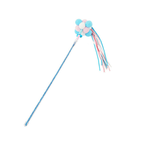 Cat hair ball toy tassel cat funny stick kitten toy with bell high-looking color cat self-pleasure toy cat stick