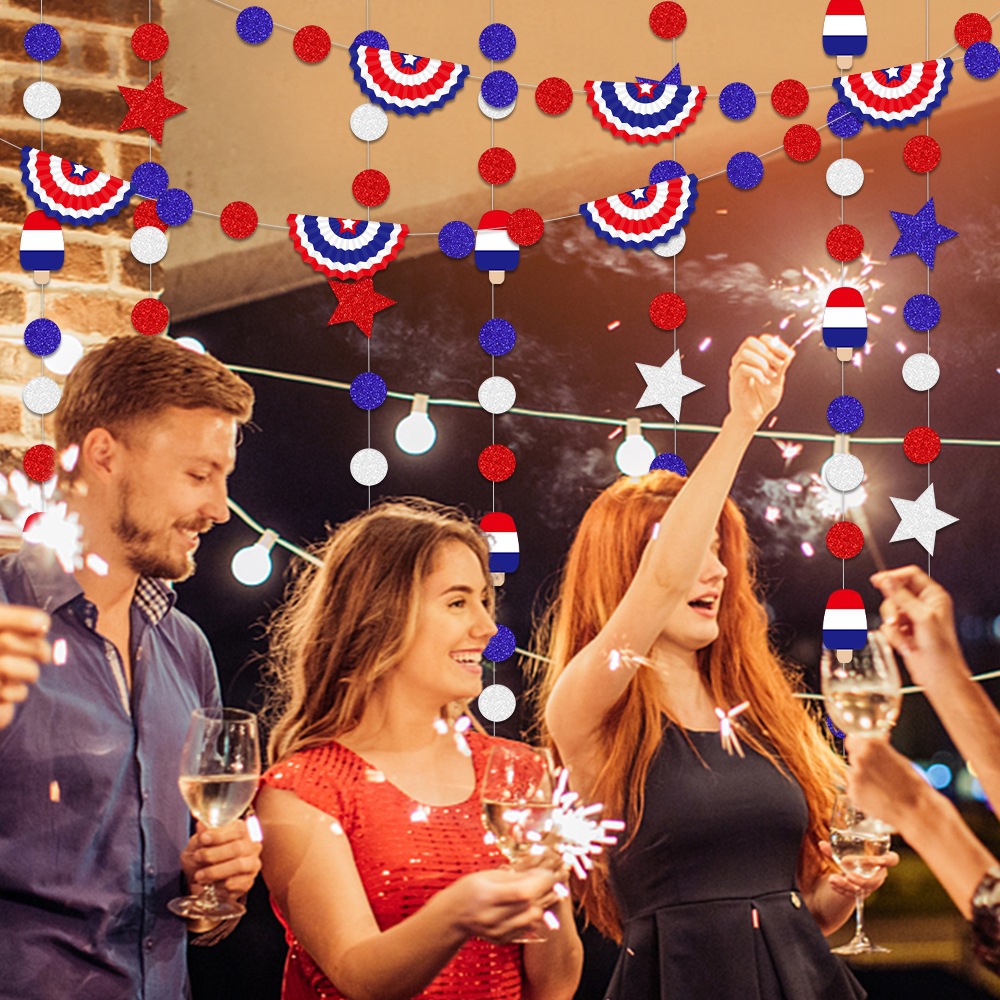 Adornos de decoración de fiesta del Día de la Independencia de EE. UU.
