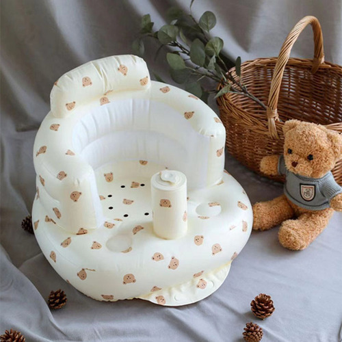 Inflatable sofa for babies to learn sitting, foldable small inflatable bench for babies to practice sitting, children's toy