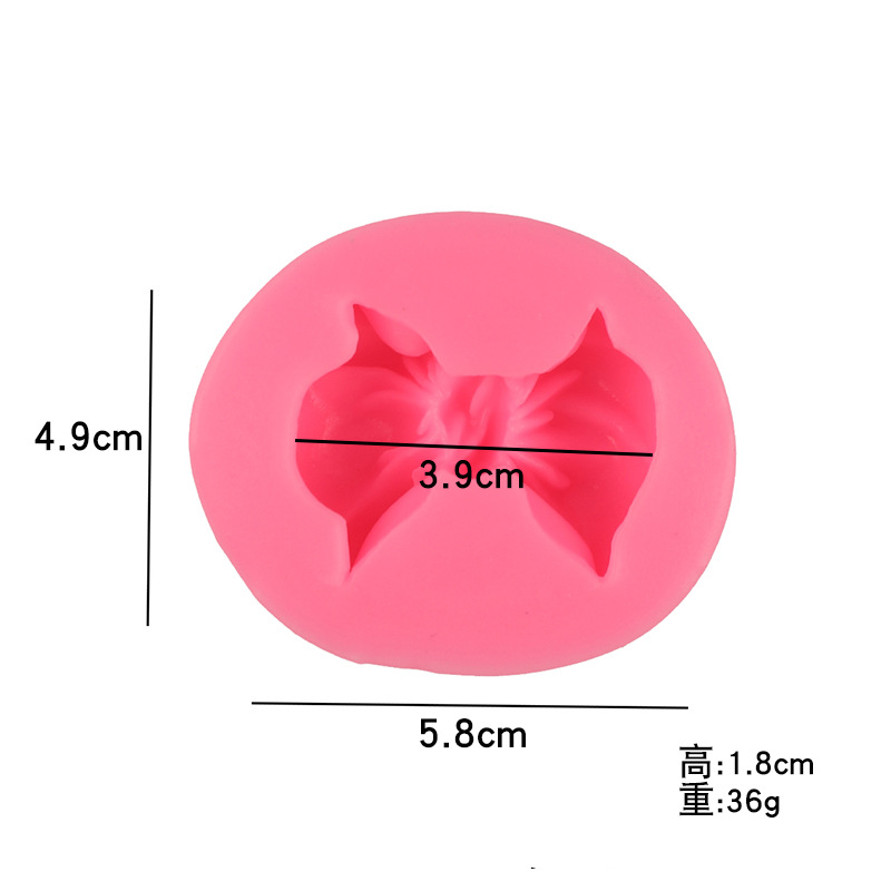 Tridimensional bowknot fondant molde de silicona molde de chocolate ritmo seco bricolaje molde para hornear accesorios de arcilla epoxi