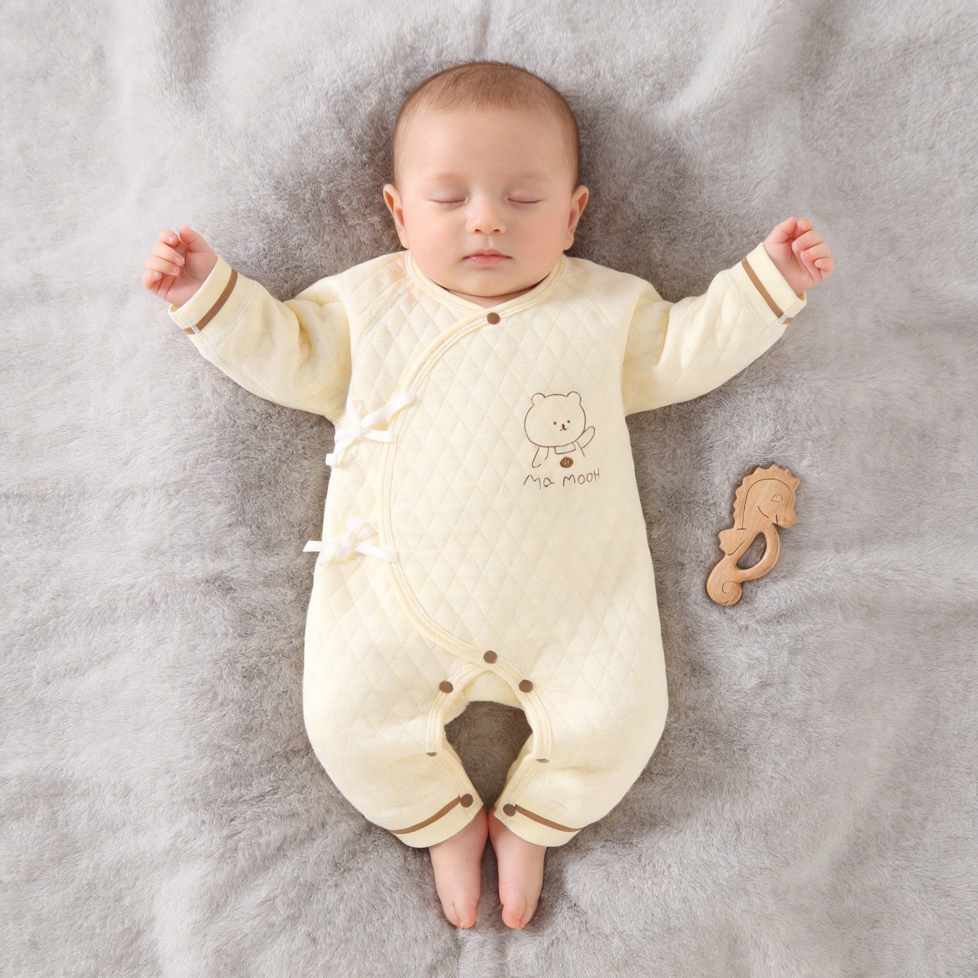 newborn clothes baby autumn and winter jumpsuits for boys and girls baby ha clothes three-layer warm butterfly clothes monk clothes