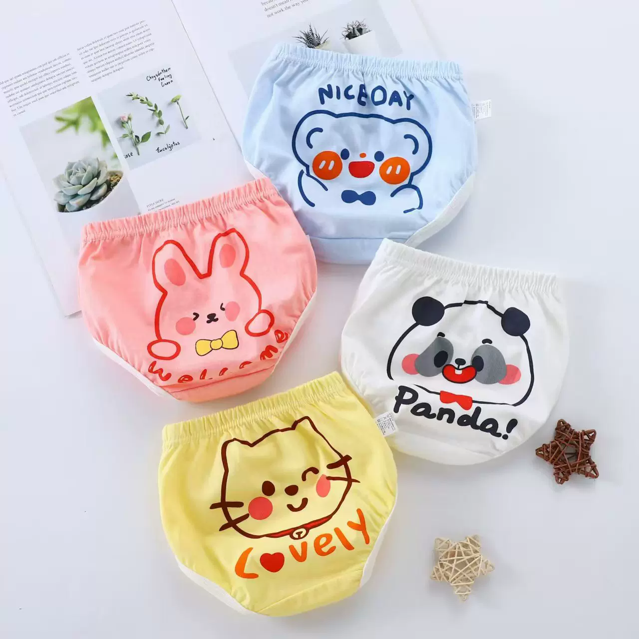 儿童三角内裤面包裤棉小童婴幼儿女孩男宝宝通用可爱印花批发卡通