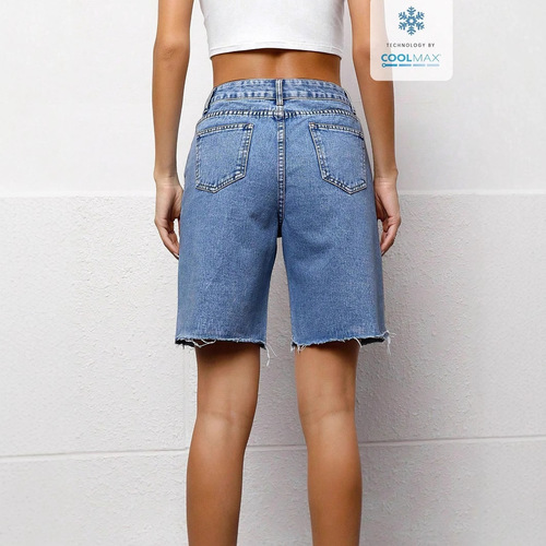 -20278 Trendy Women's Amazon Independent Store Loose Casual Washed Denim Five-Finger Denim Shorts
