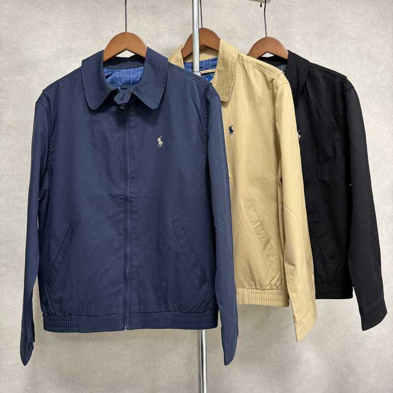 Cross-border RL Little Horse House classic Harrington jacket with embroidered logo, windproof, casual American-style workwear jacket, trendy