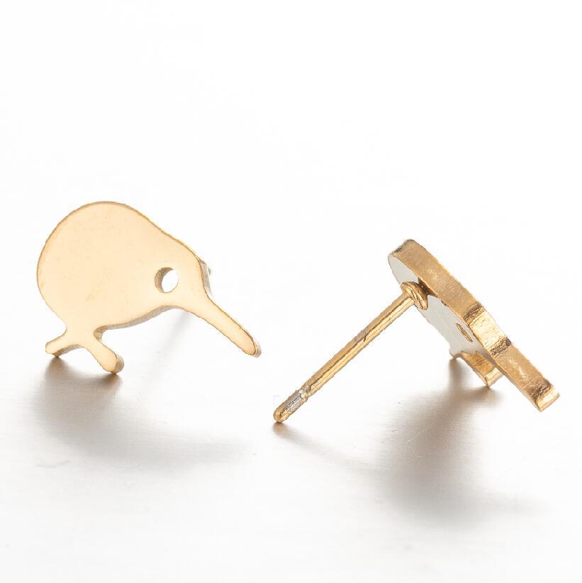 4g Weight Earrings Event & Party Supplies PVD Coated Gold Plating Process PVD Coated 18K Gold Real Gold Plated Animal 304 Stainless Steel Simple Style Waterproof Non Tarnish Ear Studs