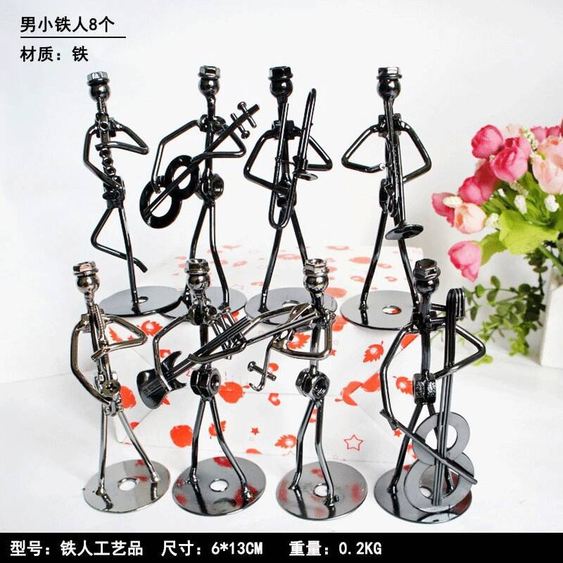 Iron pequeño modelo de hombre de hierro oferta especial artesanía hombres y mujeres banda de modelado decoración del hogar pequeño Iron Man Hombres y mujeres de 8 piezas conjunto