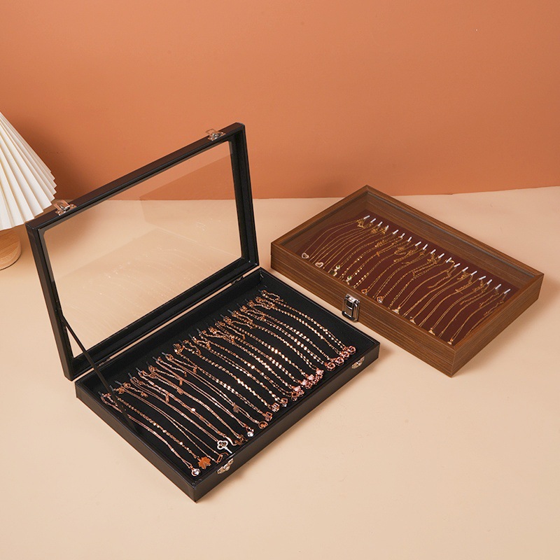 防尘大容量项链收纳盒蛇骨链首饰盒手串手链珠宝饰品展示盒项链箱