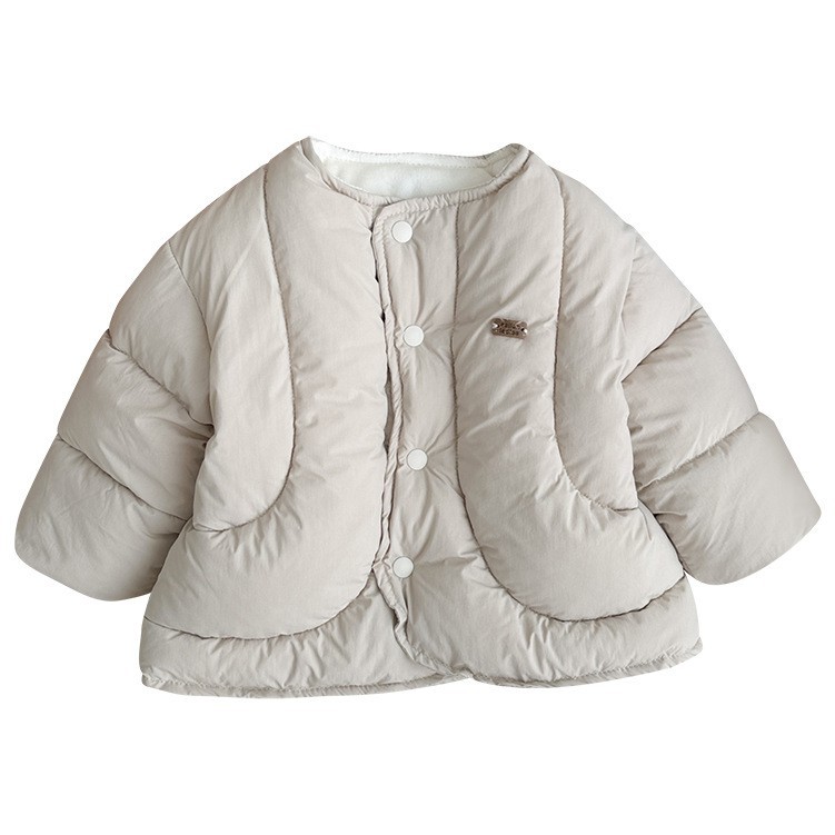 Ropa para niños coreanos, estilo occidental, ropa de algodón de otoño e invierno para niños blancos, gruesa y cálida, ropa de algodón para bebés de 1 a 3 años, ropa de salida 2