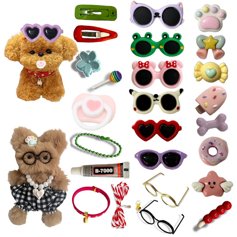 doll accessories accessories resin accessories twist bar puppy sunglasses diy simulation resin pet dog accessories