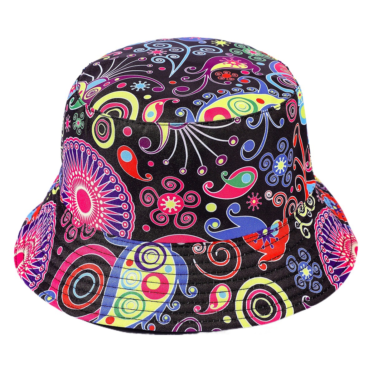 Flor de anacardo nuevo sombrero de pescador impreso sombrero de moda europea y americana hombres y mujeres sombrero de sol al aire libre sombrero de verano de doble cara
