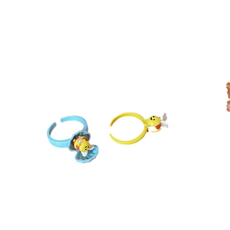 Due piccole api! Anello a forma di ape in conchiglia, carino e giocoso, per donna, unico, squisito, elegante e versatile._voghion.com