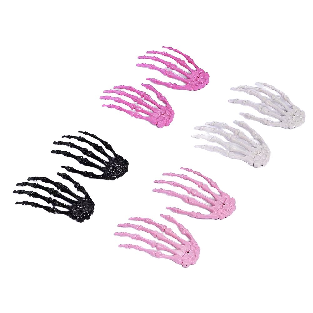 Accesorios de Halloween esqueleto transfronterizo hueso de mano de plástico colorido hueso de mano fantasma accesorios de decoración fuente directa