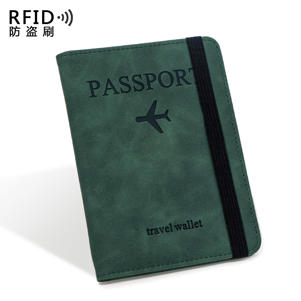 Venta en stock PU correa de cuero bolsas de pasaporte RFID bolsas de pasaporte bolsas de tarjetas de viaje bolsas de boletos de avión bolsas de tarjetas SIM