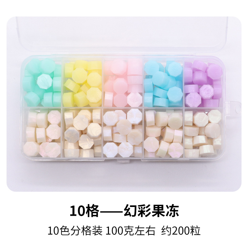 Fuego pintura cera grano traje de color mezclado 24 caja de cuadros de color ocho lados fuego pintura sellado cera fuego pintura sello cera grano fábrica al por mayor