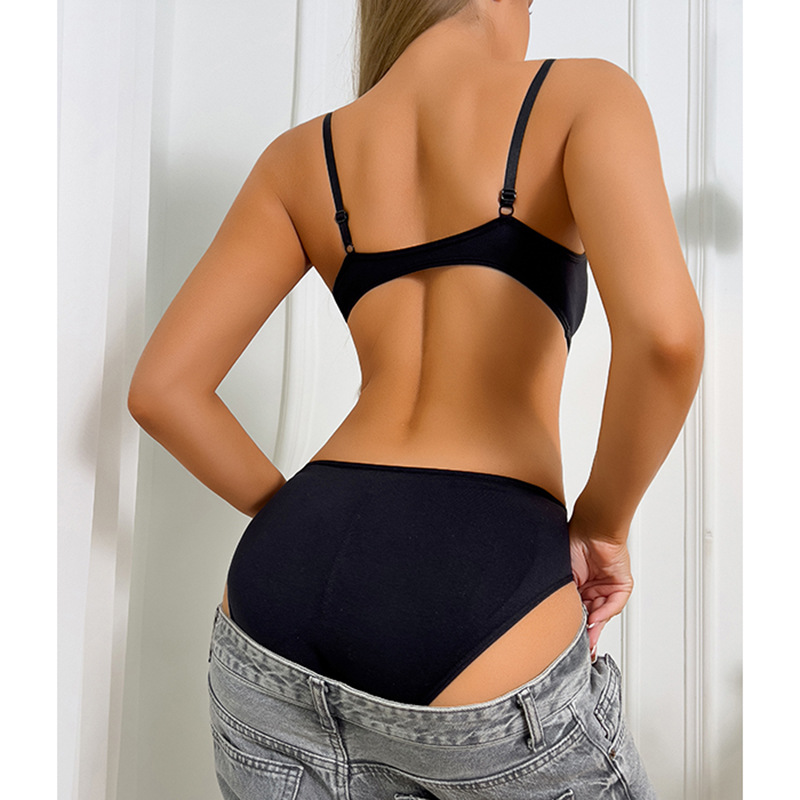 Women's Trending Backless Suspender Bodysuit Solid Color European American Style Open Crotch Underwear Sleepwear_voghion.com
