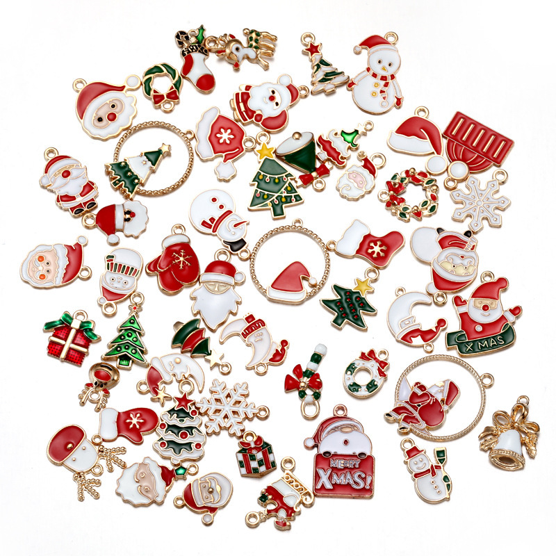 DIYドリップオイル合金アクセサリークリスマスサンタクロースクリスマスツリーdiy装飾アクセサリーペンダントW295|undefined