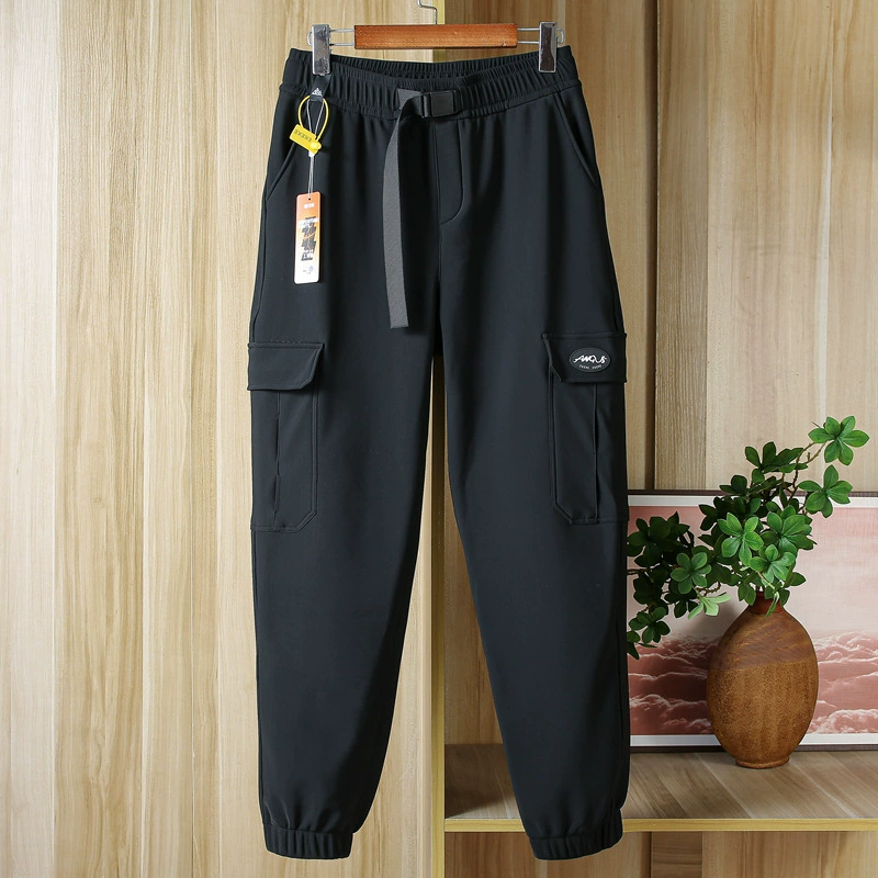 Брюки высокого качества! Утоленные на открытом воздухе Мужские зимние графеновые наколенники теплые повседневные брюки