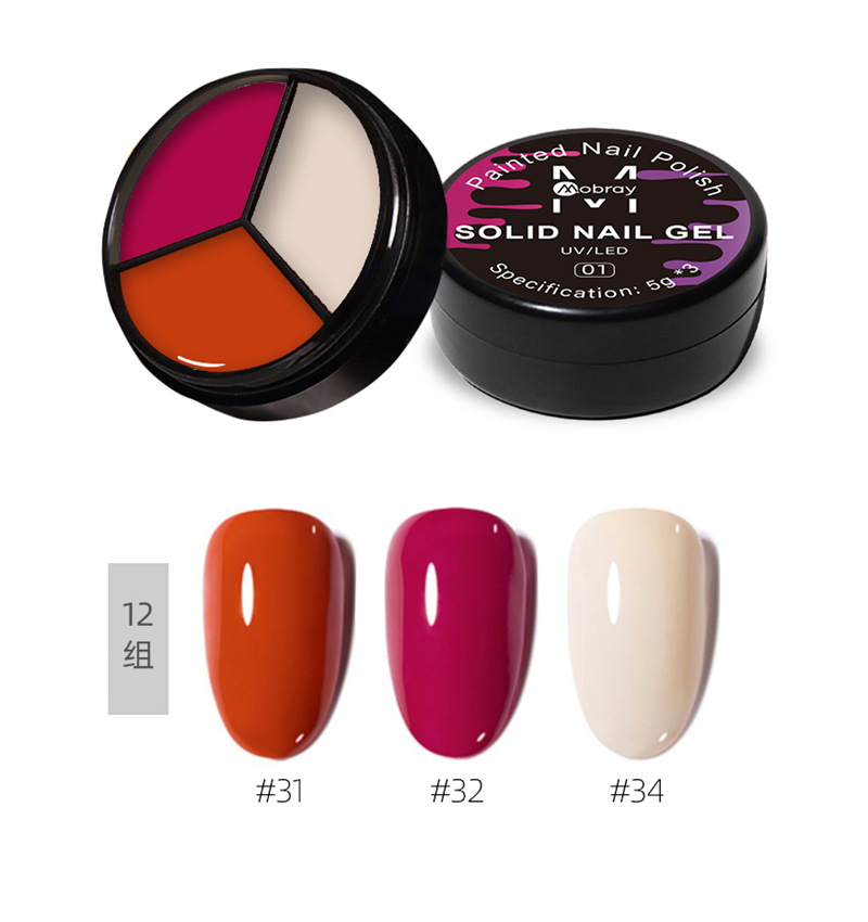 Internet celebridad nueva manicura de tres colores sólido esmalte de uñas gel relleno japonés crema de leche sólida color sólido lentejuelas esmalte de uñas gel