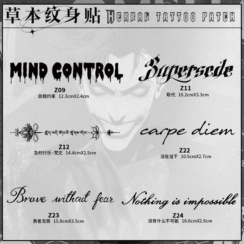 手臂英文句子图案草本果汁纹身贴纸防水防搓不反光半永久【厂家】|undefined