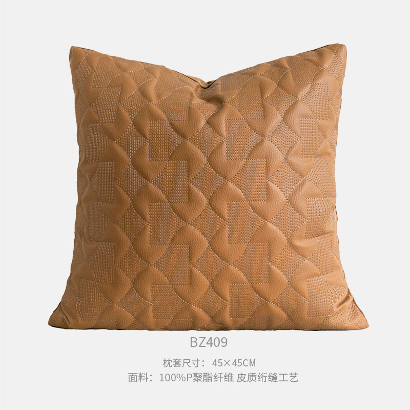 45x45cm 오렌지 퀼팅 사각 베개