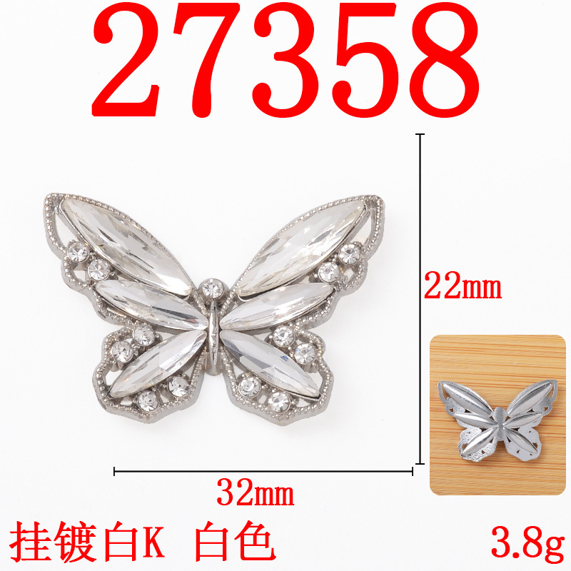跨境新款合金配件甜酷梦幻少女蝴蝶形状镶钻马眼百搭diy材料批发|undefined