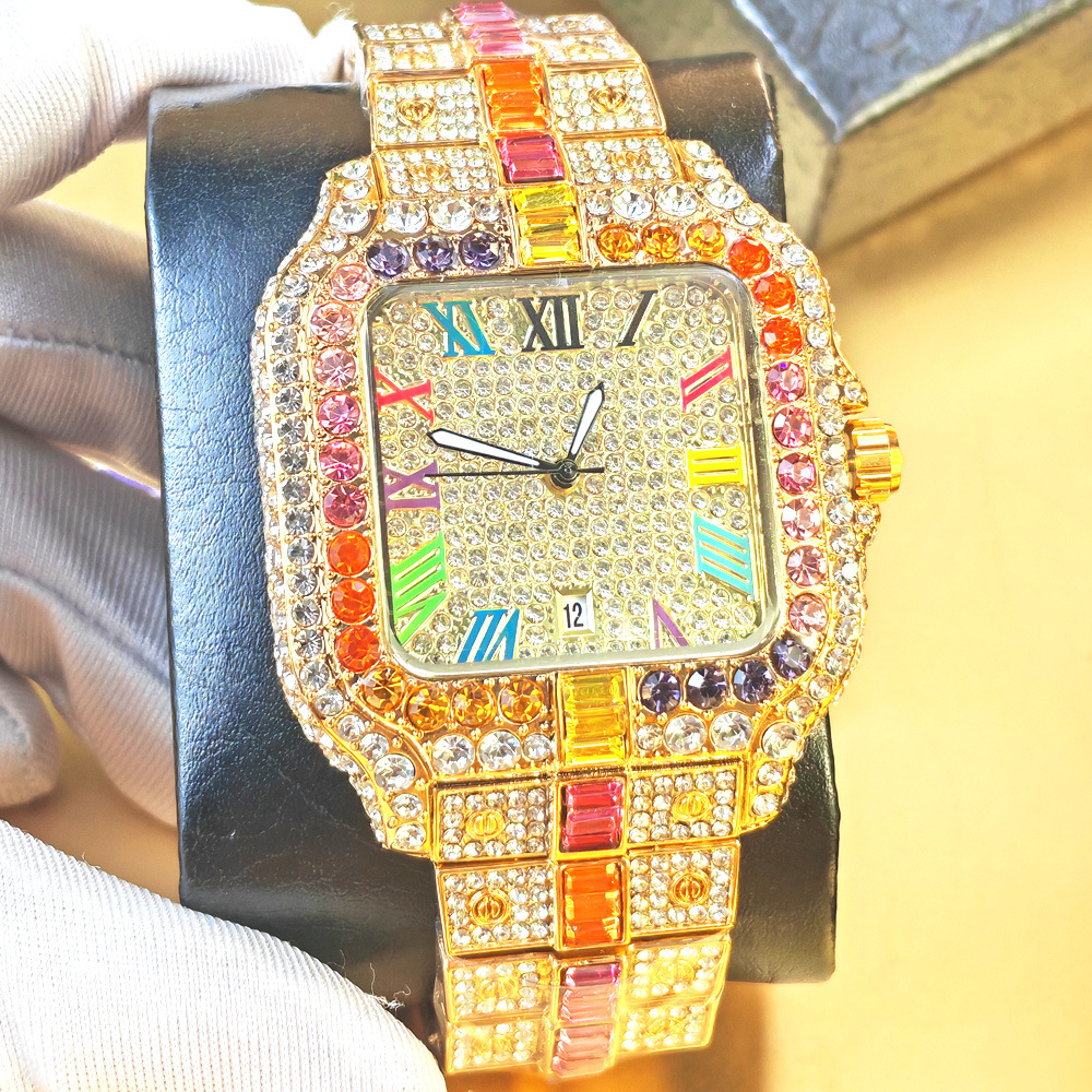 Diamond Watches Starry Steel Band Hip-Hop Watches Diamond Watches Men Export Quartz Watches