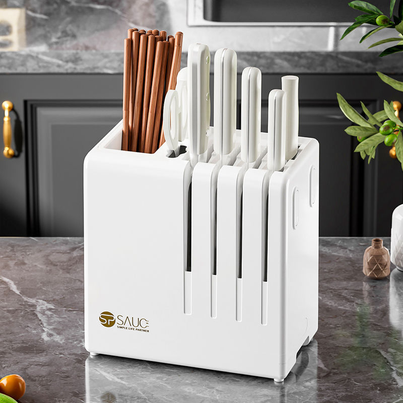 Japanese Kitchen Knife Holder Multifunctional Countertop Chopstick Holder Storage Box Knife and Chopstick Integrated Knife Storage Rack