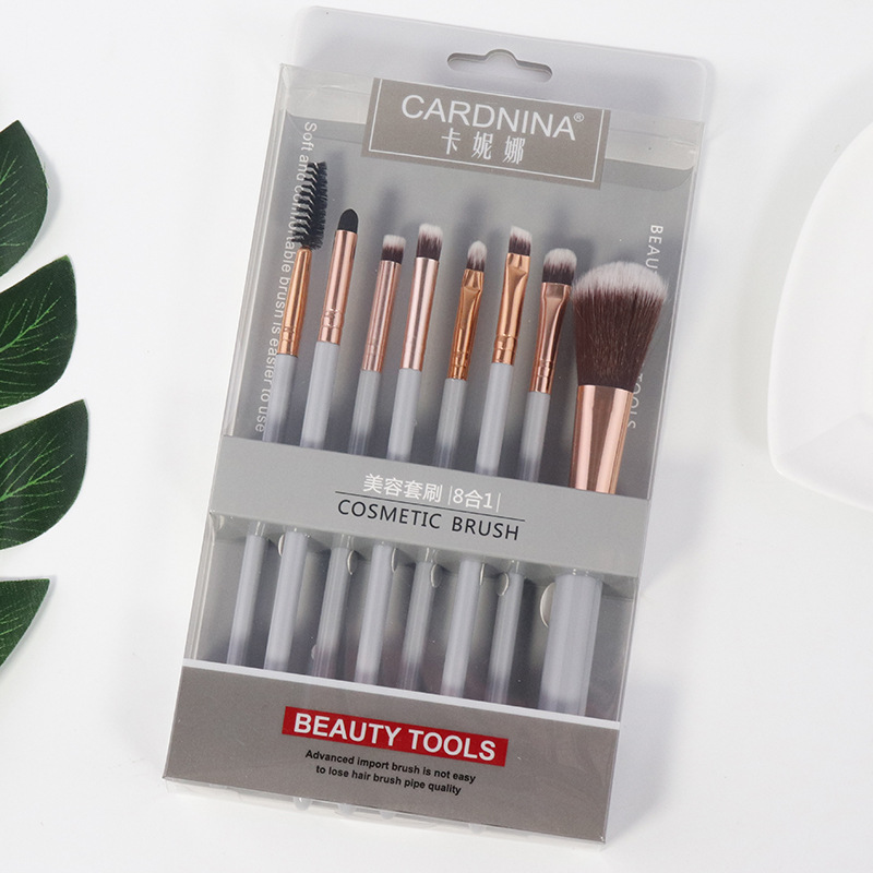 Exquisito cepillo de maquillaje de 8 piezas cepillo de base para principiantes cepillo suelto cepillo de sombra de ojos cepillo de belleza cepillo corrector herramientas de belleza