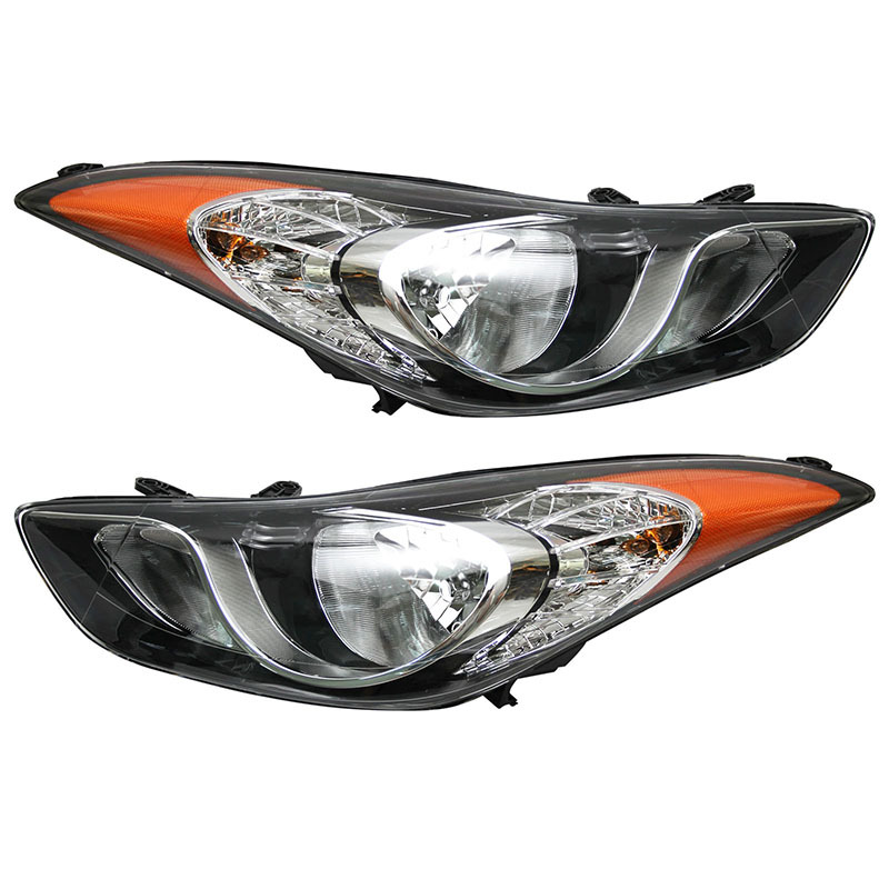 Faros Delanteros para Modelos Hyundai Elantra 11-13, Versión Estadounidense, Halógenos Originales Semi-ensamblados, Versión Galvanizada.